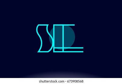 se s e blue line circle letter logo alphabet creative company vector icon design template