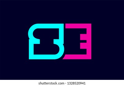 SE S E blue pink colorful alphabet alphabet letter logo combination design suitable for a company or business