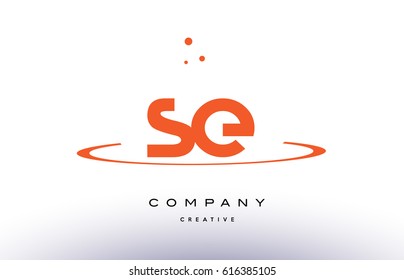 SE S E creative orange swoosh dots alphabet company letter logo design vector icon template