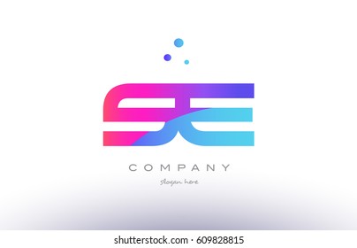 se s e  creative pink purple blue modern dots creative alphabet gradient company letter logo design vector icon template