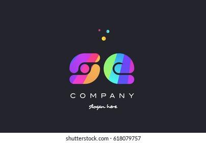 se s e  creative rainbow green orange blue purple magenta pink artistic alphabet company letter logo design vector icon template