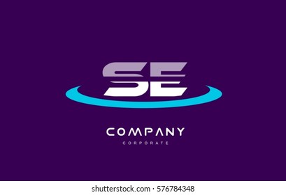 se s e cyan magenta blue letter combination alphabet vector company logo icon sign design template 