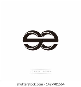 se s e Initial Letter Split Lowercase Modern Monogram linked outline rounded logo