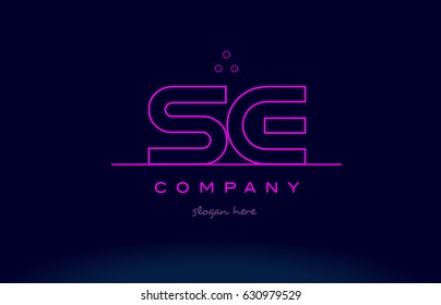 se s e letter alphabet text pink purple dots contour line creative company logo vector icon design template