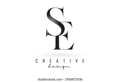 SE S e letter design logo logotype concept with serif font and elegant style. Vector illustration icon with letters S and e.