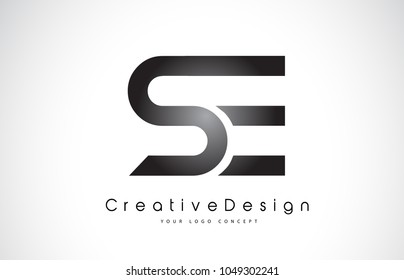 SE S E Letter Logo Design in Black Colors. Creative Modern Letters Vector Icon Logo Illustration.