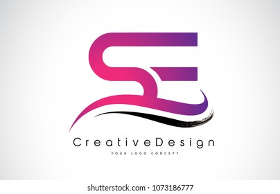 SE S E Letter Logo Design in Black Colors. Creative Modern Letters Vector Icon Logo Illustration.