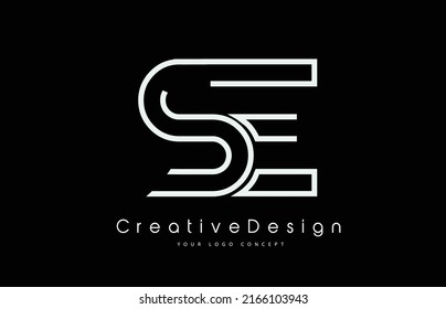 SE S E Letter Logo Design in White Colors. Creative Modern Letters Vector Icon Logo Illustration.