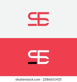  SE, S E letter logo design. Initial letter SE linked circle uppercase monogram logo. S E letter logo vector design