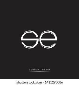 se s e logo Initial Letter Split Lowercase Modern Isolated on Black White