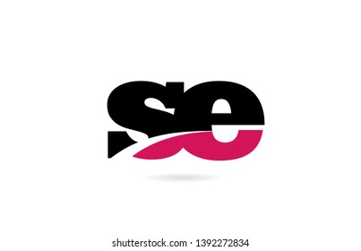 se s e pink and black alphabet letter combination suitable as a logo icon design for a company or business