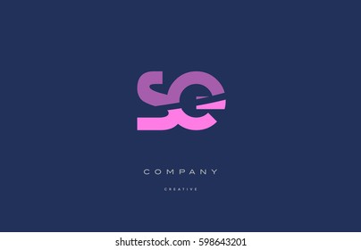 se s e pink blue pastel modern abstract alphabet company logo design vector icon template letter 