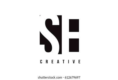 SE S E White Letter Logo Design with Black Square Vector Illustration Template.