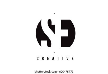 SE S E White Letter Logo Design with Circle Background Vector Illustration Template.