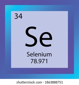 Se Selenium Chemical Element Periodic Table. Single element vector illustration, Non metals element icon with molar mass and atomic number for laboratory, science or chemistry education.