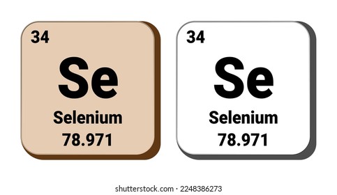 Se, Selenium element vector icon, periodic table element. Vector illustration EPS 10 File. Isolated on white background.