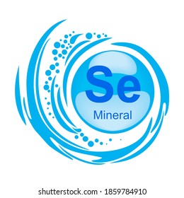 Se Selenium. Mineral Blue Pill Icon. Meds for heath ads. Vitamin Capsule Pill Icon. Substance For Beauty, Cosmetic, Heath Promo Ads Design. 3D Mineral Complex With Chemical Formula. Vector