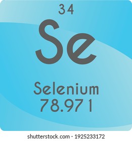 Se Selenium Non reactive metal Chemical Element vector illustration diagram, with atomic number and mass. Simple gradient flat design For education, lab, science class.
