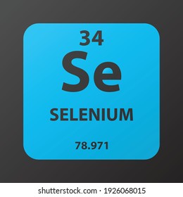 Se Selenium Non reactive metal Chemical Element vector illustration diagram, with atomic number and mass. Simple gradient flat design for education, lab, science class.
