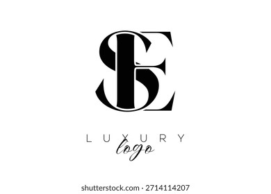 SE Serif Letter Monogramm Typografie Logo für elegante Premium-Branding-Identität