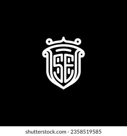 SE shield initial monogram with high quality professional design that will print well