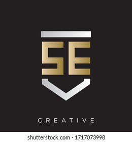 se shield logo design vector icon symbol modern