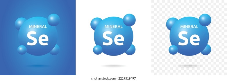 
Se Symbol - Selenium Mineral Icon Isolated On Blue, White And Transparent Background.