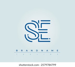 SE Technology Letter Logo Template. This tech letter logo is a graphic mark that uses letters to represent a technology company.