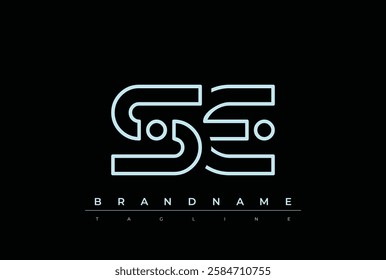 SE Technology Letter Logo Template. This tech letter logo is a graphic mark that uses letters to represent a technology company.