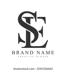 Modelo de logotipo da moda SE. Estilo de fonte clássico das letras iniciais s e e. Logotipo criativo do nome ou da identidade da empresa. Ilustração vetorial.