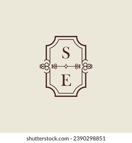 SE vintage wedding initial logo in high quality professional design that will print well across any print media