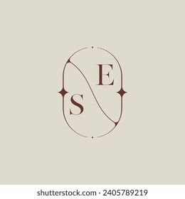 SE wedding classic in elegant monogram with high quality professional design that will print well