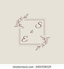 SE wedding line square monogram with high quality professional design that will print well