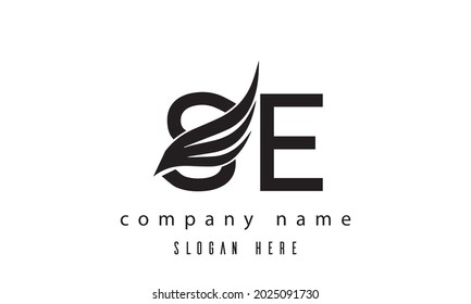SE wings latter logo Vector