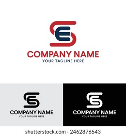 SE_ES Letter initial typography logo template