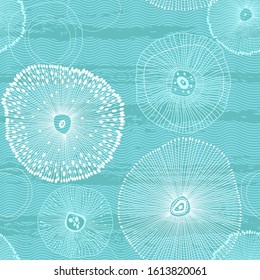 Sea. Abstract seamless pattern on the marine theme. Vector. 