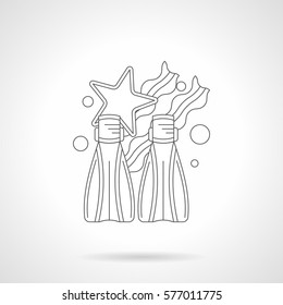 Sea active rest. Detailed flat line style icon