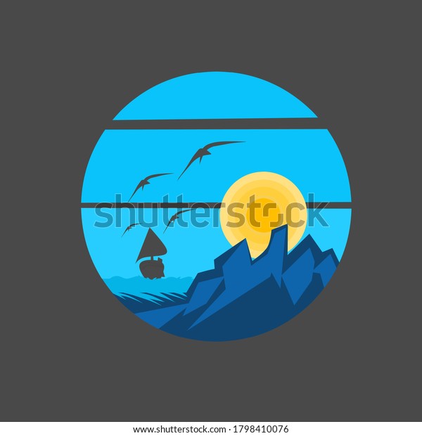 Sea Adventure Logo Icongood Sea Eventor Stock Vector Royalty Free