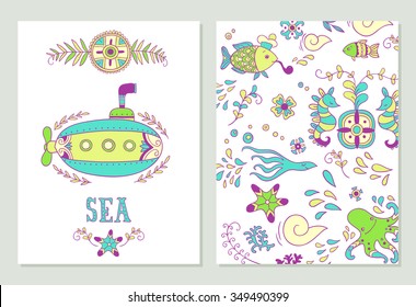 Sea adventure. vector backgrounds