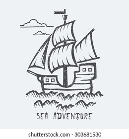 Sea adventure vector illustration