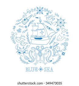 Sea adventure. vector illustration
