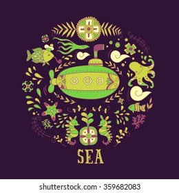 Sea adventure. vector illustration