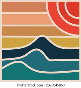 sea ​​view in the afternoon vector design background wallpaper banner design