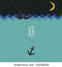 Sea and Anchor Background
