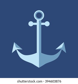 Sea anchor icon. Flat style vector illustration