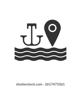 Sea Anchor Location Icon Sign Symbol