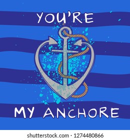 Sea anchor love waves vector illustration. Abstract seamless print. Illustration for wrapping paper or fabric. Vector abstract background. Sea print. Surfing. Love. Heart.
Waves sea background.