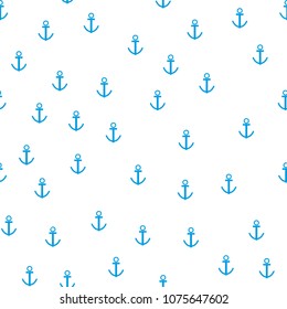 Sea anchor. Seamless pattern on a separate background. Vector illustration. ideal for use in various directions. Suitable for decoration, printing on fabric and different subjects.