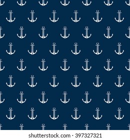 Sea anchor. Seamless pattern on a separate background. Vector illustration. ideal for use in various directions. Suitable for decoration, printing on fabric and different subjects.
