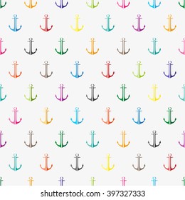 Sea anchor. Seamless pattern on a separate background. Vector illustration. ideal for use in various directions. Suitable for decoration, printing on fabric and different subjects.